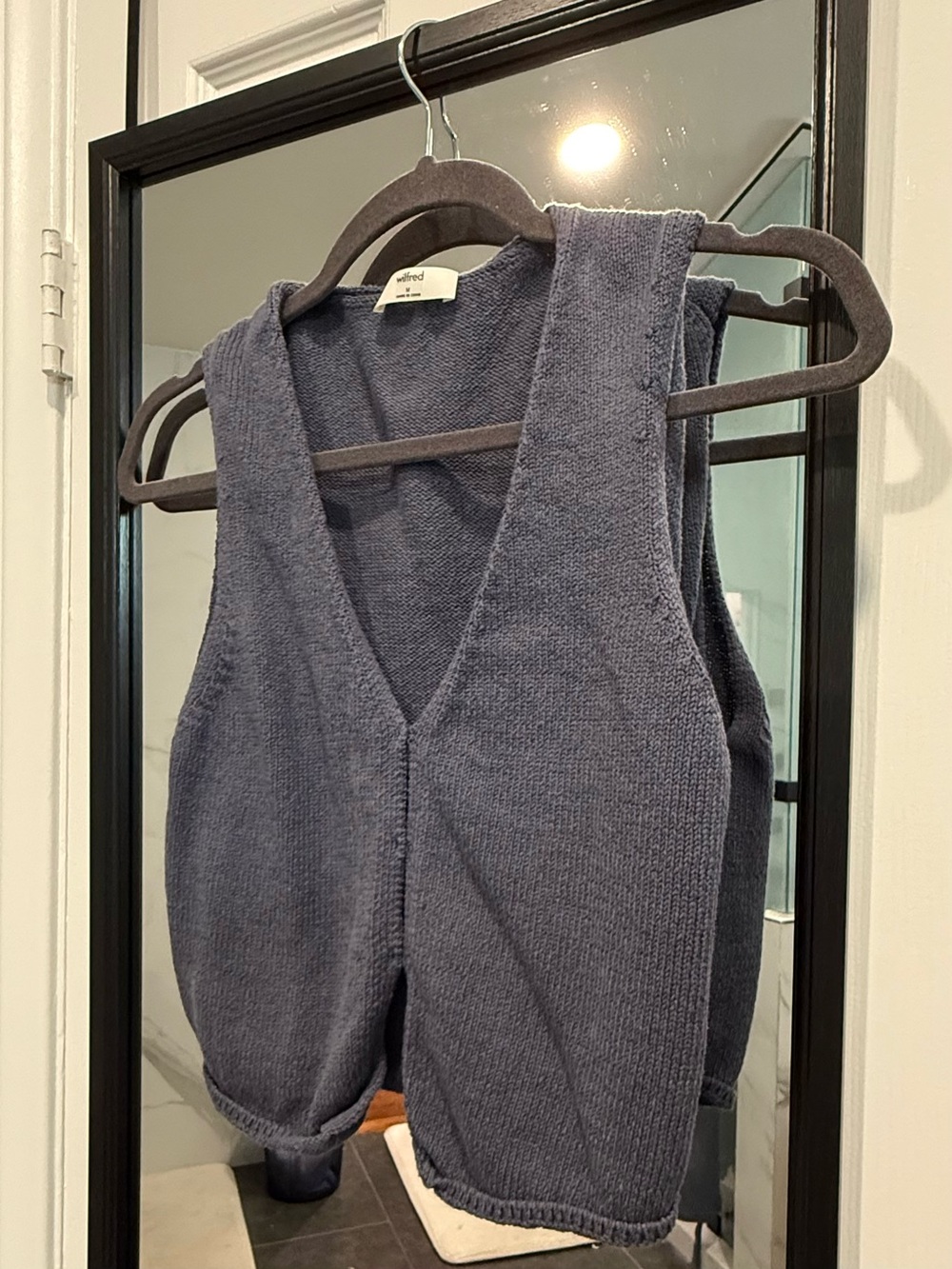 Aritzia Sleeveless Knit Vest in Slate Blue